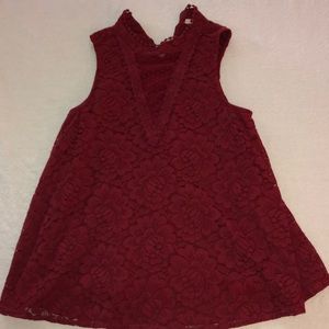 Burgundy Lace dress top